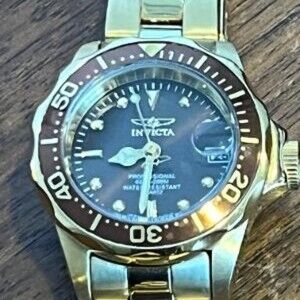 Invicta Women's 12524 Pro Diver Quartz 3 Hand Brown Dial Watch